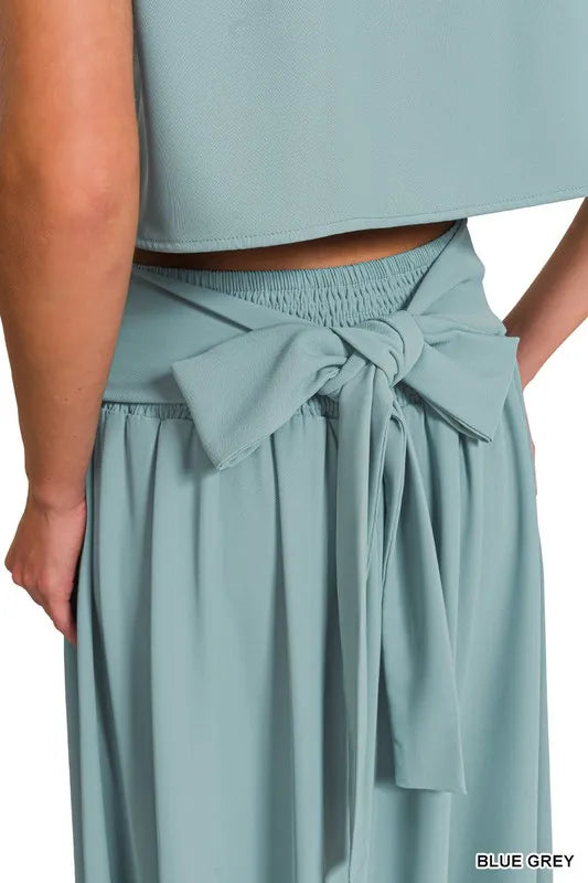 Zenana Heavy Woven Span Crop Tee & Skirt Set West2East Surf