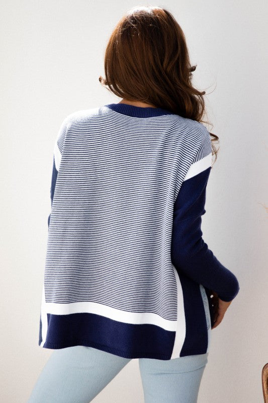 Stripe Colorblock Patchwork Dolman Sleeve Sweater Shop Style & More | Fresh Looks, Everyday Deals & Free Shipping