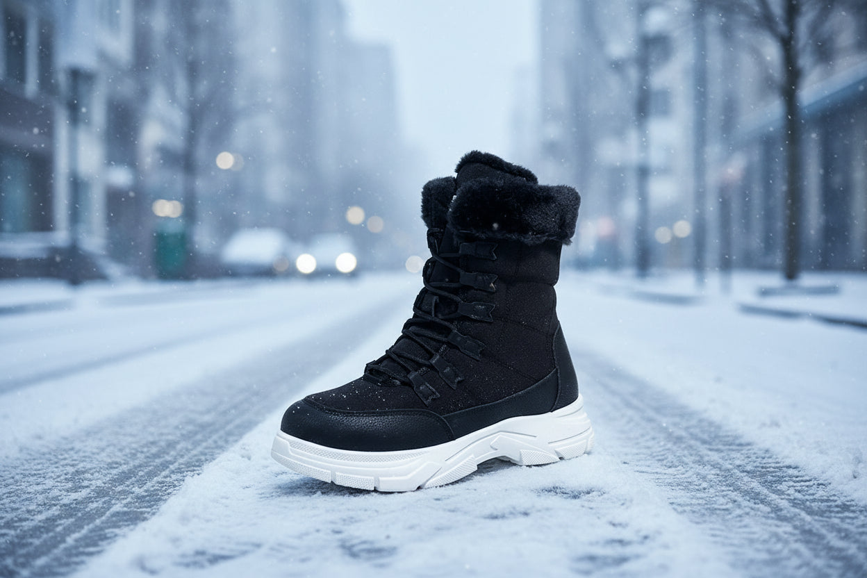 Women’s Fleece-Lined Chunky Sole Shoes – Warm Casual Winter Comfort Shoes FitiqueFit