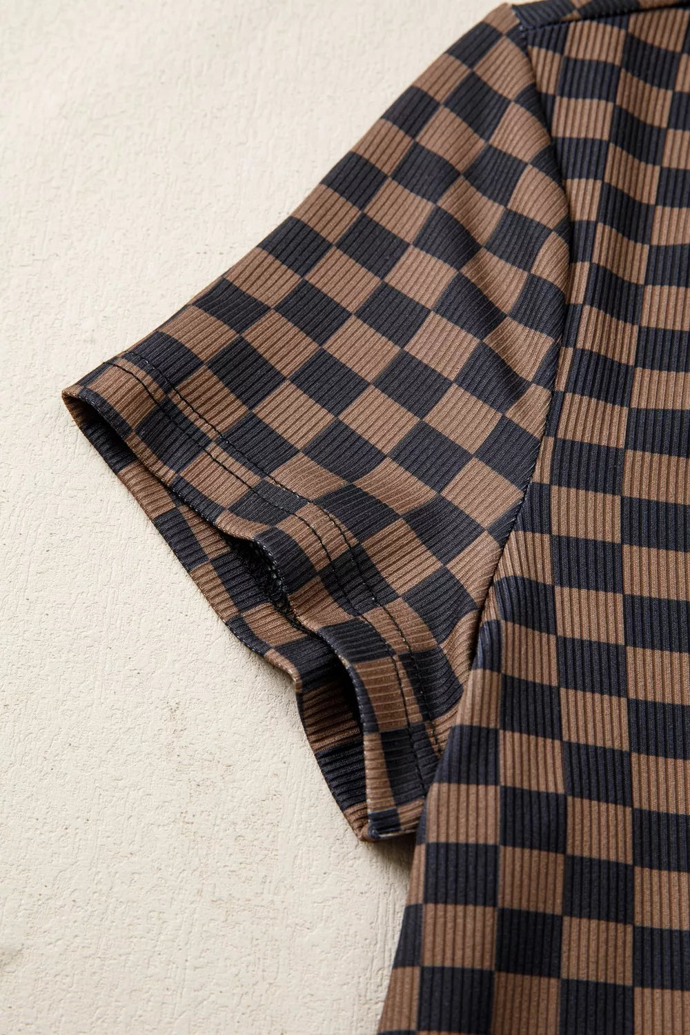 Checkerboard Round Neck Summer T Shirt New Era Fashion LLc