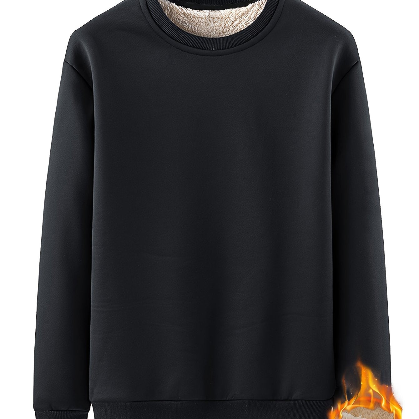 New Men's Casual Fashionable Solid Color Crew Neck Sweatshirts For Autumn And Winter NovaCart
