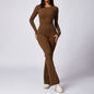Leisure Horn Long Sleeve Yoga Jumpsuit Tight Quick-drying Sports Workout Grayceful LLC