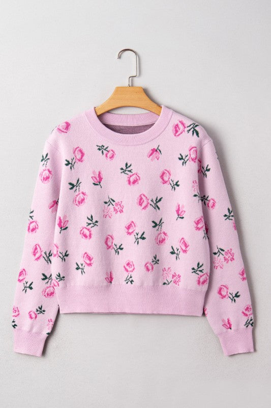 Floral Drop Shoulder Cropped Sweater Shop Style & More | Fresh Looks, Everyday Deals & Free Shipping