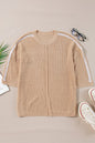 Contrast Stripe 3/4 Sleeve Crew Neck Sweater Shop Style & More | Fresh Looks, Everyday Deals & Free Shipping