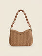 Colorful Woven Straw Shoulder Bag