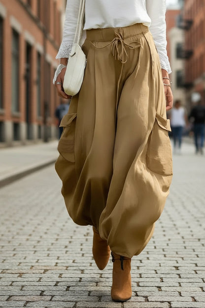Drawstring Elastic Waist Loose-Fit Casual Trousers | 5 Colors FitiqueFit