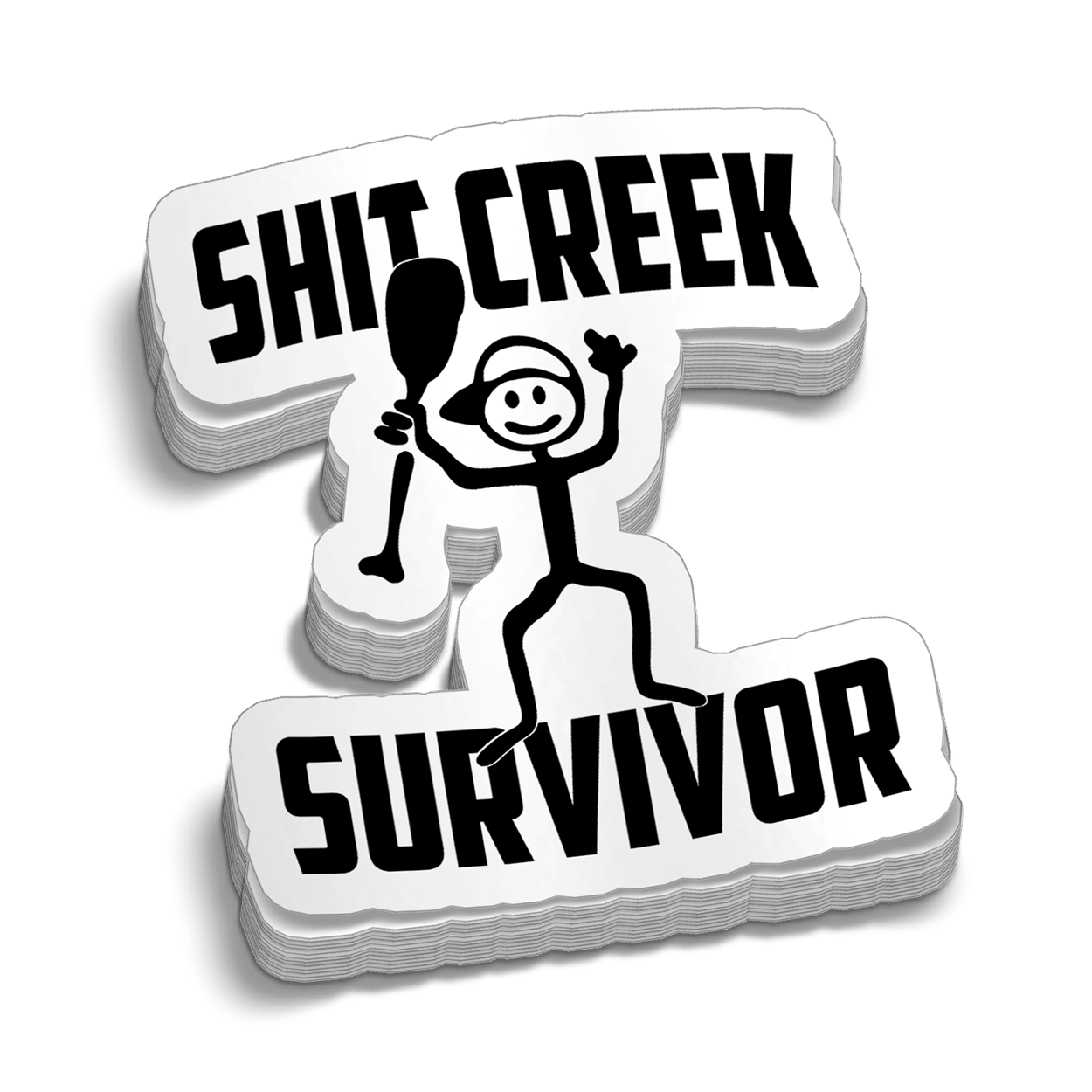 Shit Creek Survivor Hard Hat Decal Armed American Supply