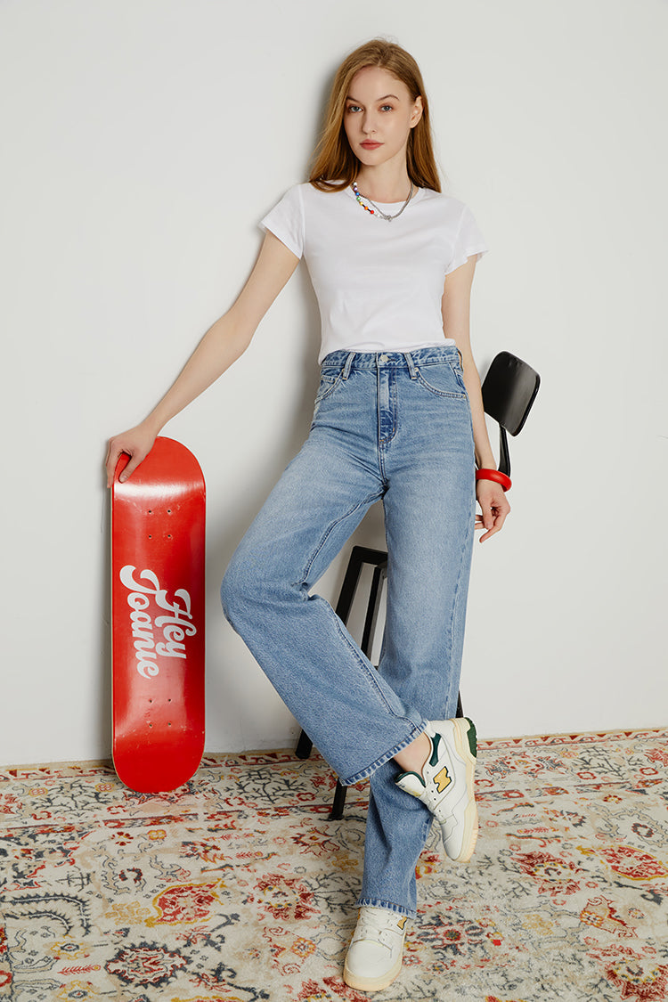 Coney Island Whitefish High Rise Wide Jeans HJ007 Hey Joanie