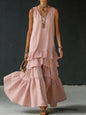 Women's Ice Silk Sleeveless Loose Maxi Dress – 6 Colors S–5XL FitiqueFit