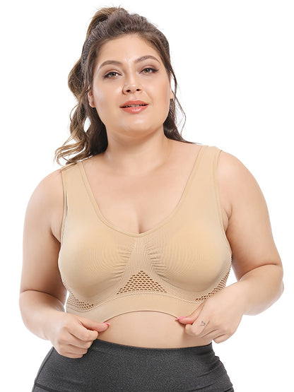 Plus Size Sports Bras for Women Seamless Bra with Pads Big Size Bralette Push Up Brassiere Bra Vest NovaCart