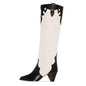 Retro Country Knee High Cowgirl Boots | Luxury Suede Embroidered Cowgirl Boots with High Heel Country in My Heart