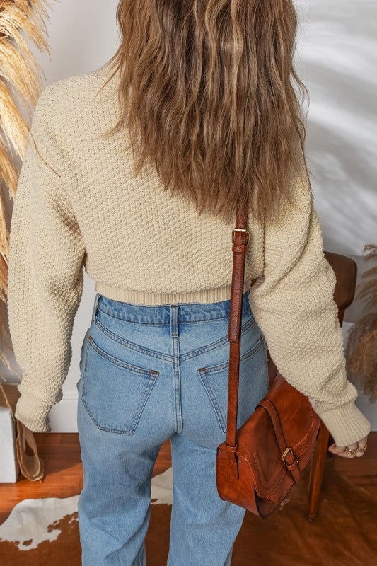 Solid Button-Up Cropped Cardigan Sweater Shop Style & More | Fresh Looks, Everyday Deals & Free Shipping