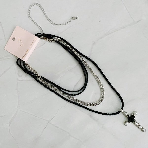 Layered Black Rose Cross Necklace Shop Style & More | Fresh Looks, Everyday Deals & Free Shipping