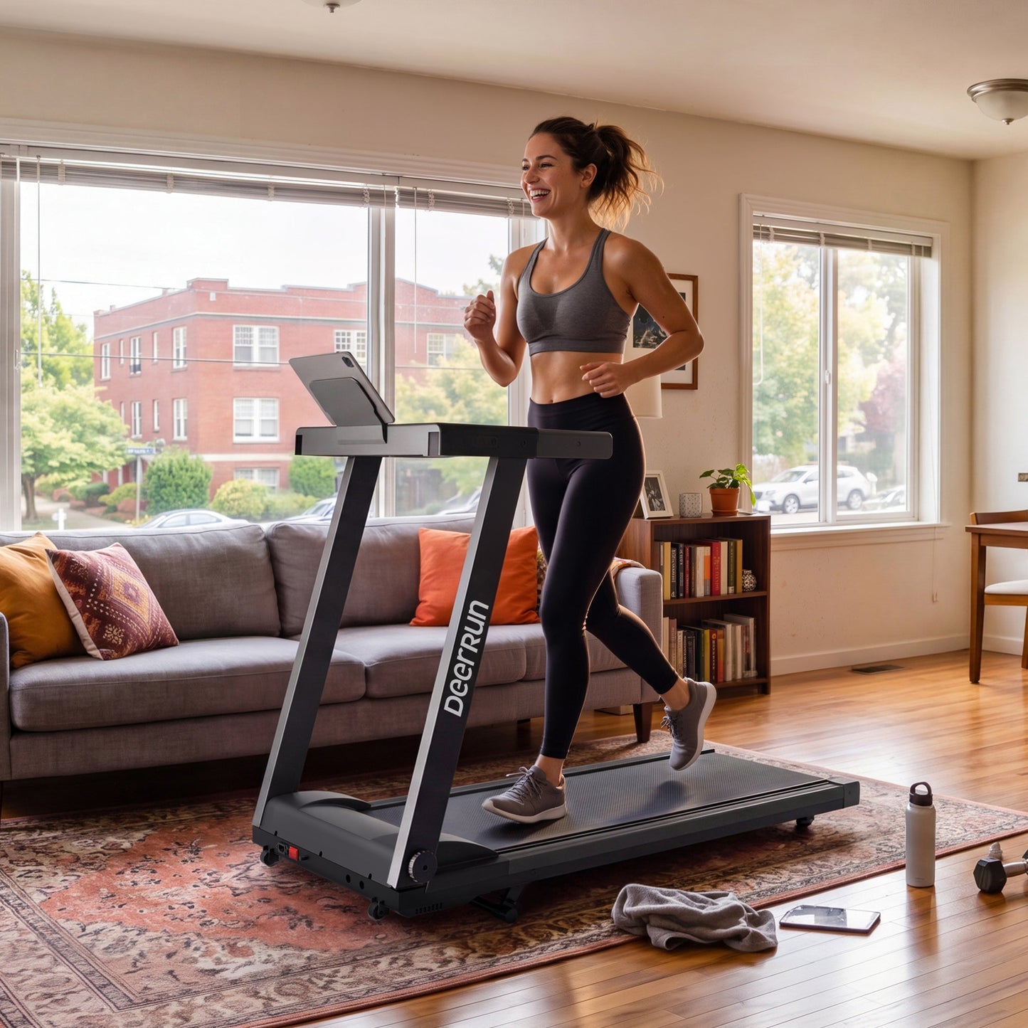 DeerRun All-New 2026 A1 Pro Move+ Smart Foldable Treadmill with 6% Incline & NFC | 350 lbs, 10 mph, Black DeerRun®