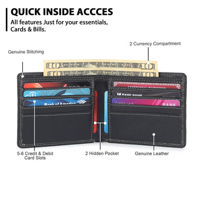Black Textured Leather Mens Wallet Classy Leather Bags