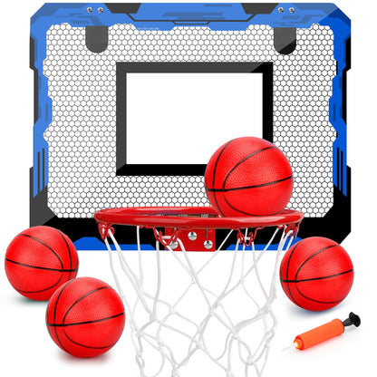 Indoor Mini Basketball Hoop Set Upgrade Wall Mount Basketball Hoop for Wall Yard Outdoor Over Door Room Hoops Game with 4 Balls Shatter Resistant Backboard -Complete Accessories Included New Era Fashion LLc