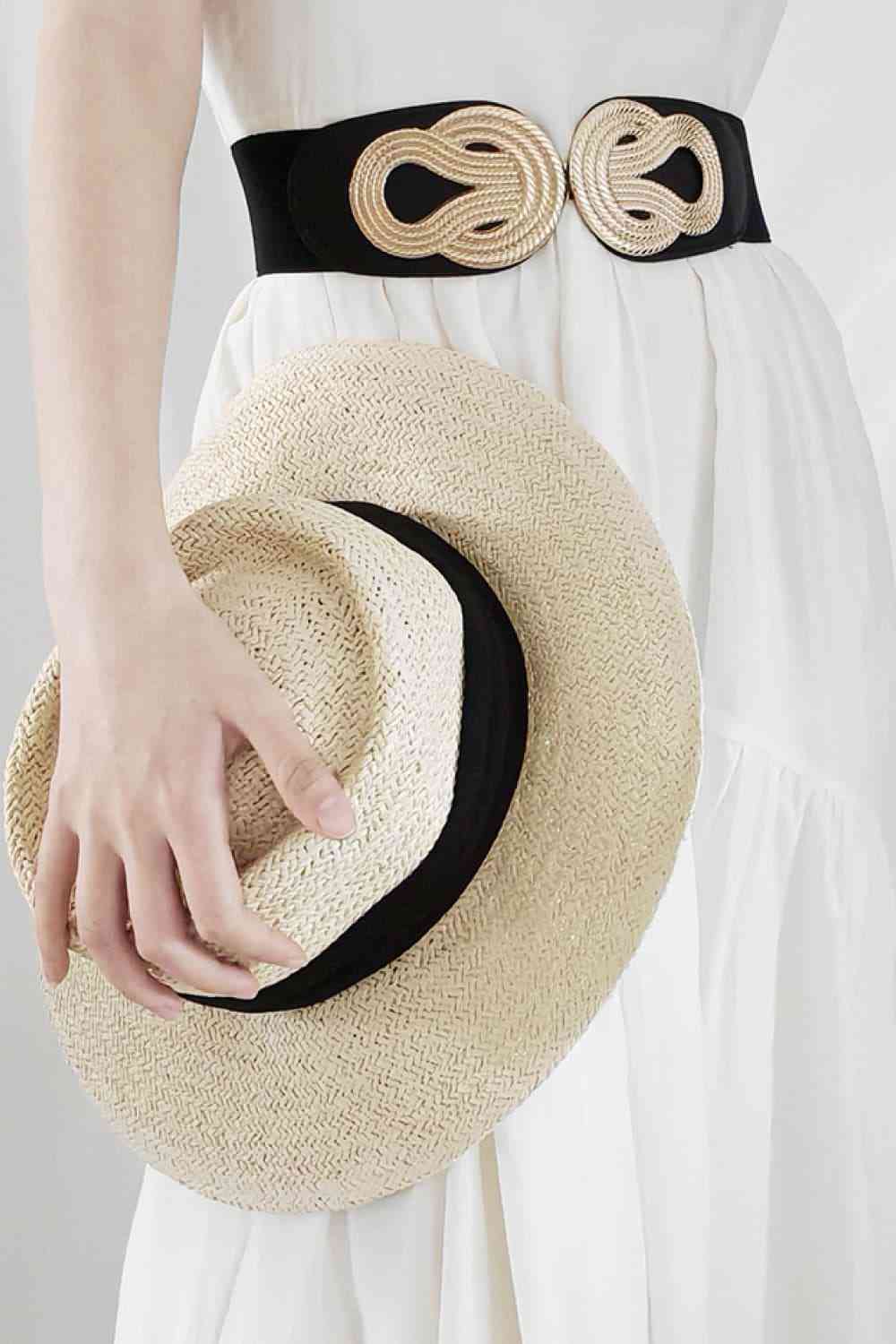 Twisted Trends Alloy Buckle Wide Belt – Stylish Adjustable Fit See size chart under “more details” The Fashion Celestial