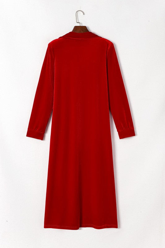 Velvet Open-Front Pocketed Cardigan Shop Style & More | Fresh Looks, Everyday Deals & Free Shipping