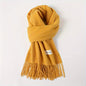 Solid Color Tassel Scarf, Hand Wash Only, Elegant Fringe Shawl for Women, Fashion Accessory NovaCart
