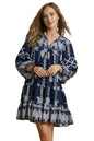 Umgee Tribal Print Dress with Tie Neck West2East Surf
