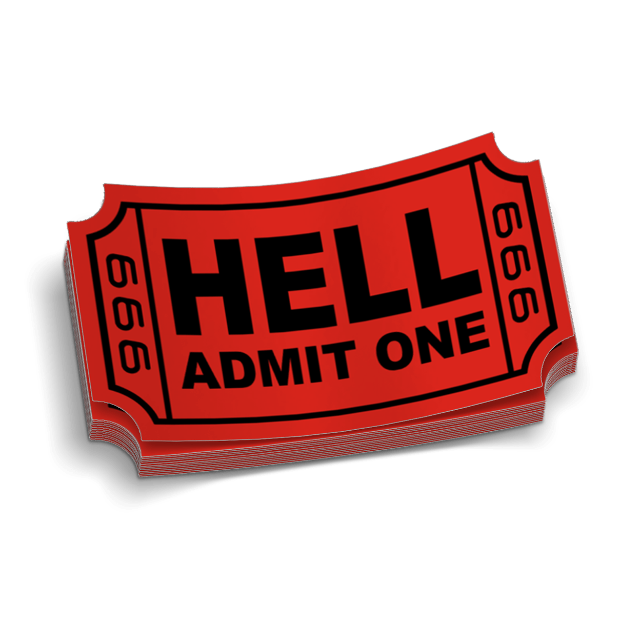 Admit One Hard Hat Decal Armed American Supply