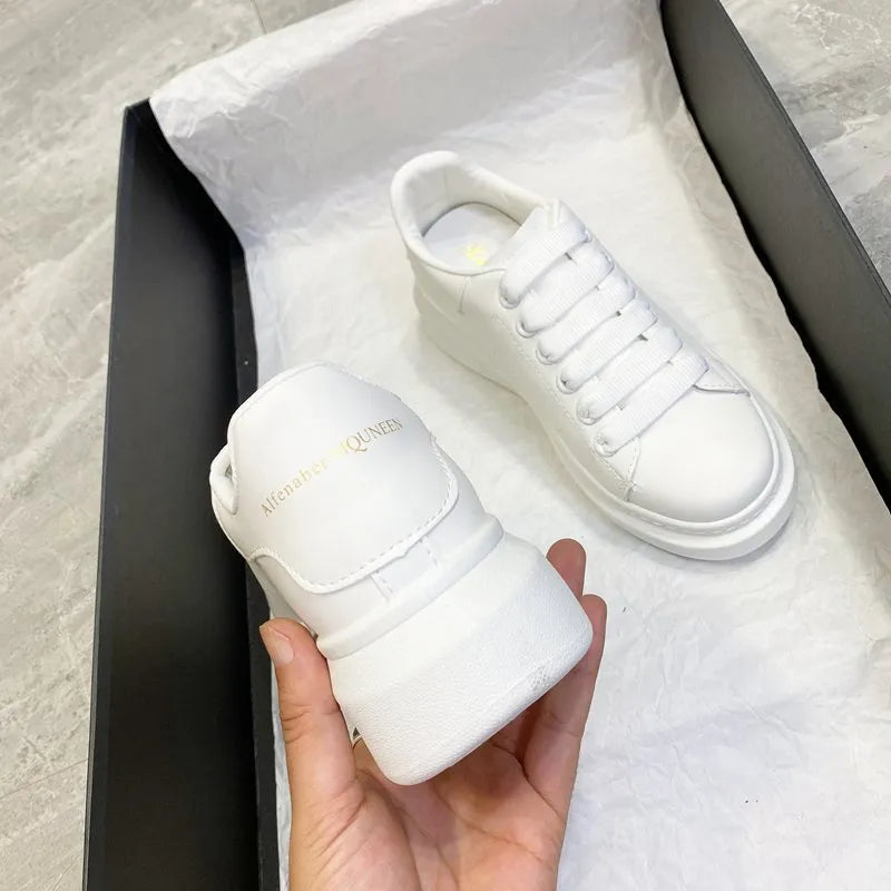 PU Leather Lace Up Round Toe Platform Sneakers New Era Fashion LLc