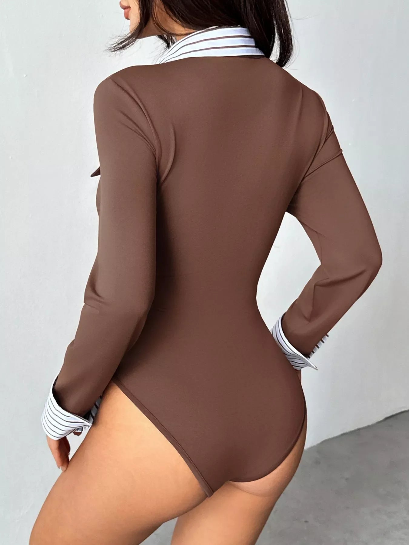 Long Sleeve Button Front Bodysuit See size chart under “more details” The Fashion Celestial