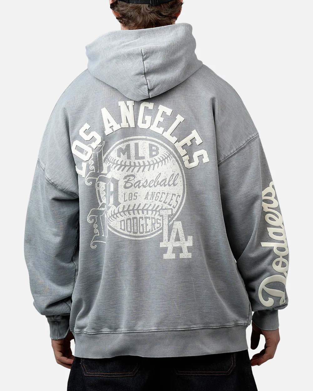 Pro Standard La Dodgers Street Team Hoodie - Washed Grey Denim Exchange