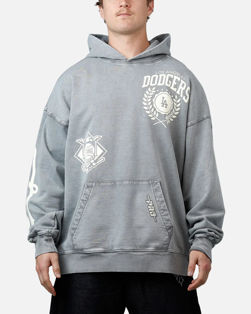 Pro Standard La Dodgers Street Team Hoodie - Washed Grey Denim Exchange