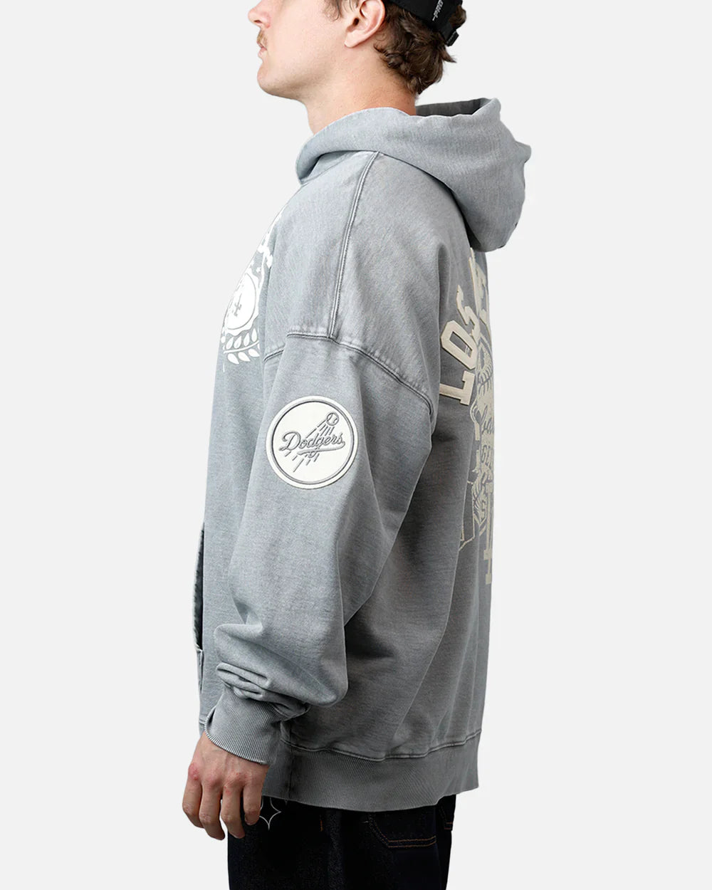 Pro Standard La Dodgers Street Team Hoodie - Washed Grey Denim Exchange
