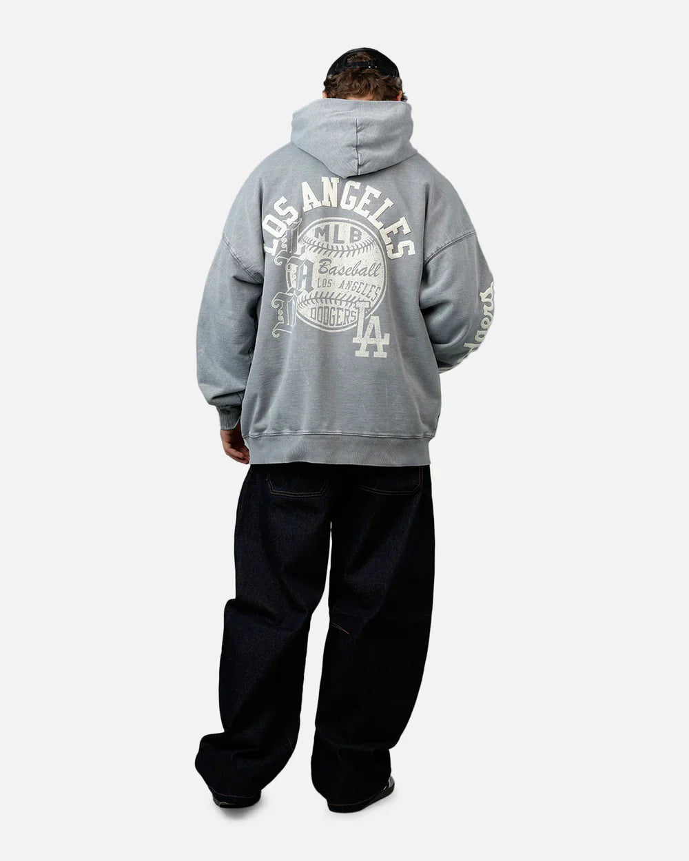 Pro Standard La Dodgers Street Team Hoodie - Washed Grey Denim Exchange