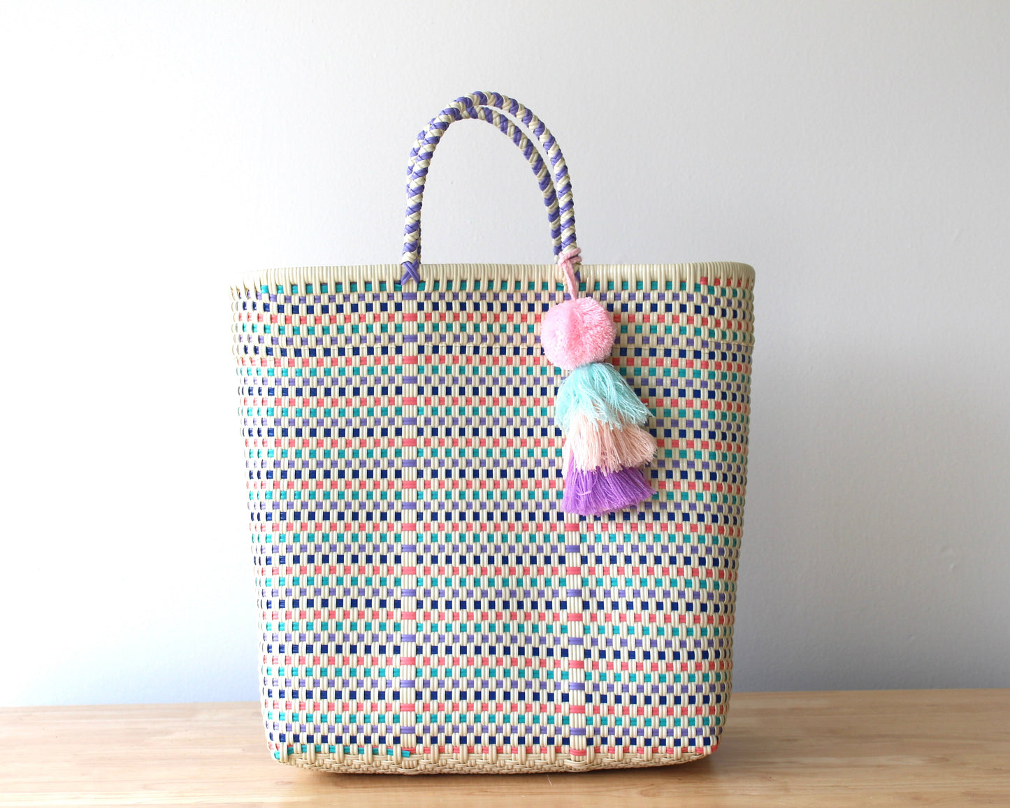 Beige with Colors Tote Bag by MexiMexi MexiMexi
