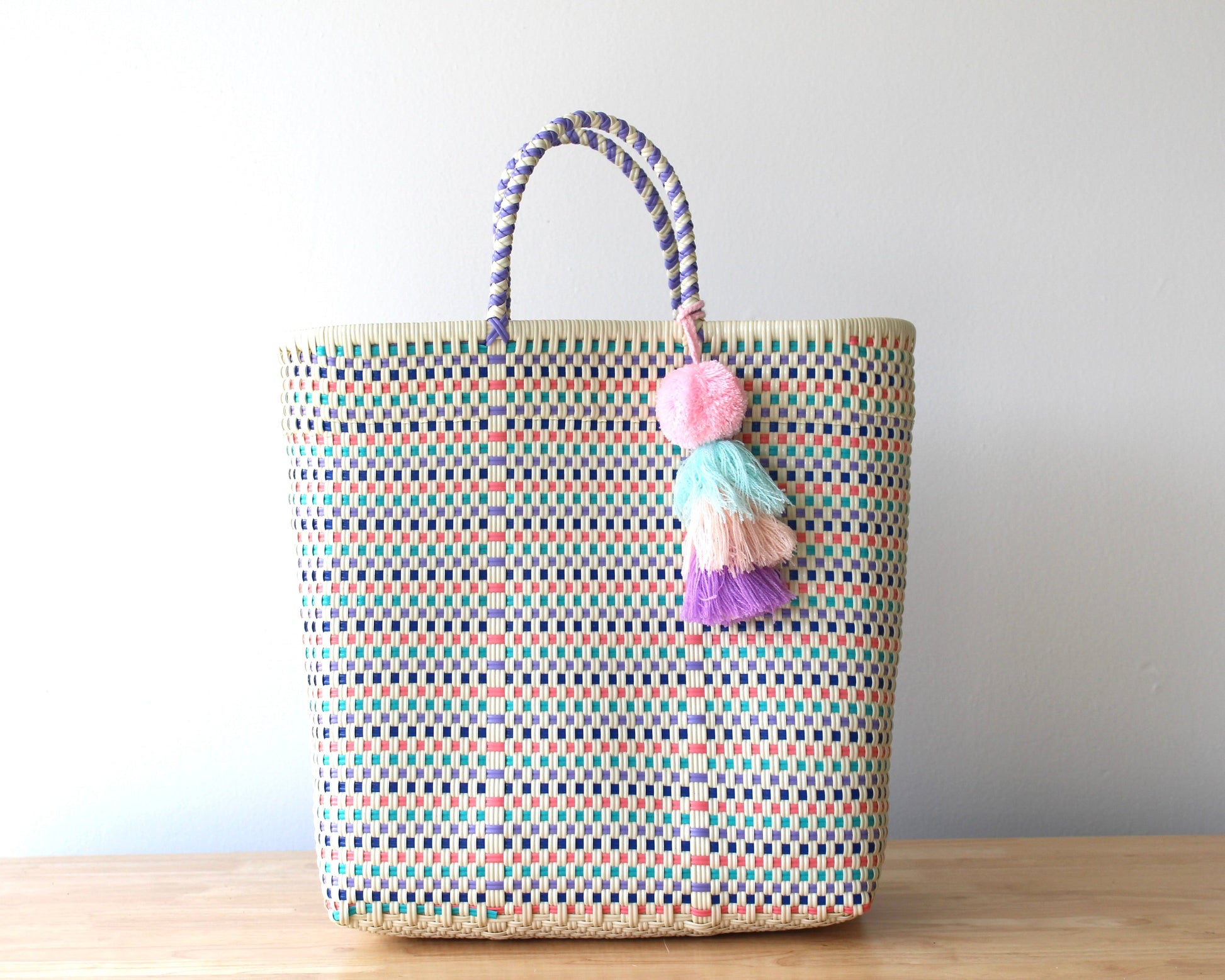 Beige with Colors Tote Bag by MexiMexi MexiMexi