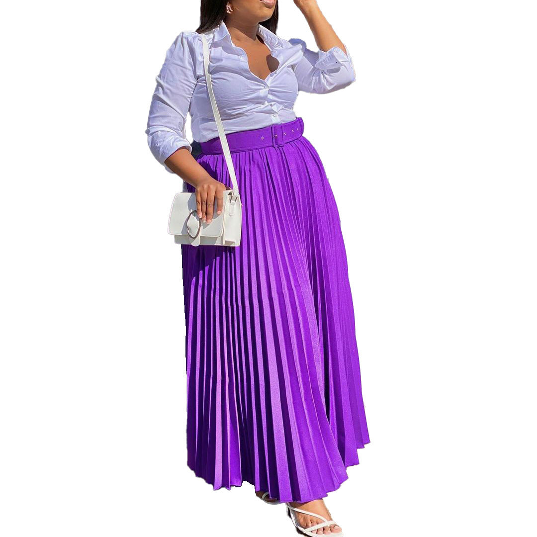 Women's Elegant Pleated Personality Big Skirt Grayceful LLC