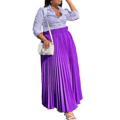 Women's Elegant Pleated Personality Big Skirt Grayceful LLC