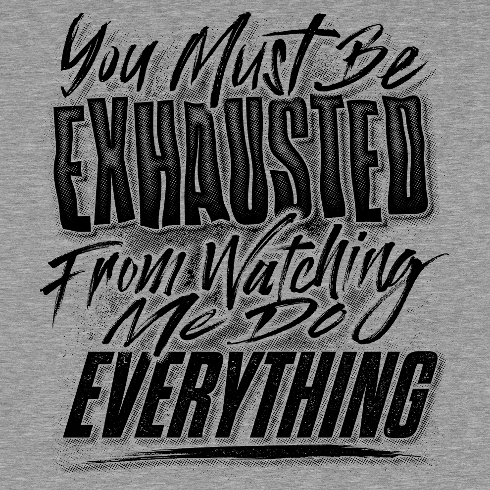 Exhausted - Safety Yellow T-Shirt Armed American Supply
