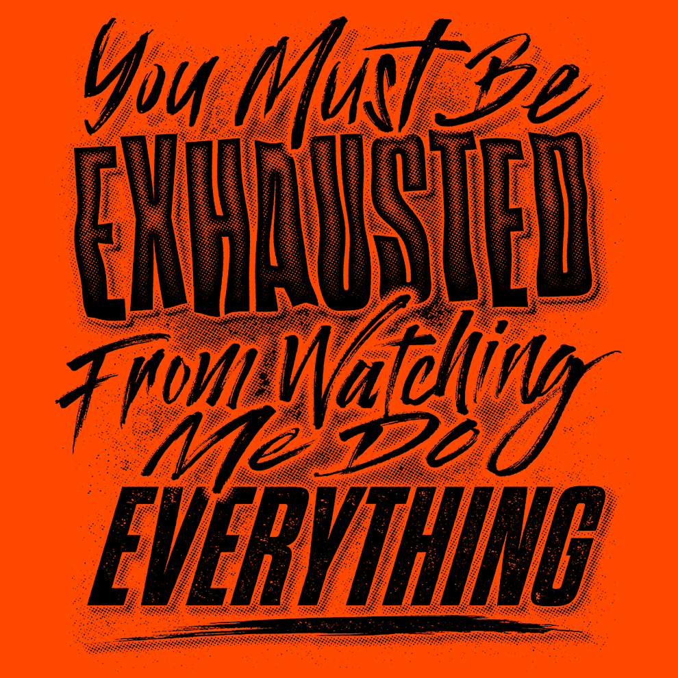 Exhausted - Long Sleeve Hi-Vis T-Shirt Armed American Supply
