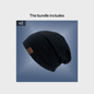 Unisex Beanie | Black, Lightweight, Fabric, Toggle Closure, Urban Style, Ideal for Spring/Fall/Winter NovaCart