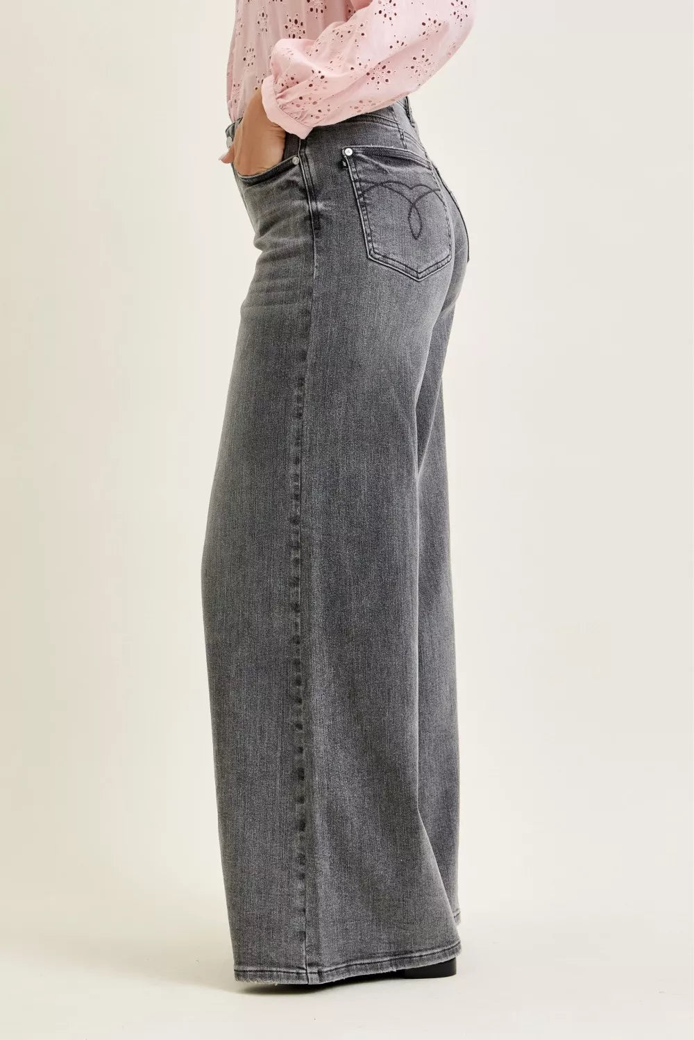 Judy Blue Mid Rise Palazzo Split Back Yoke New Era Fashion LLc