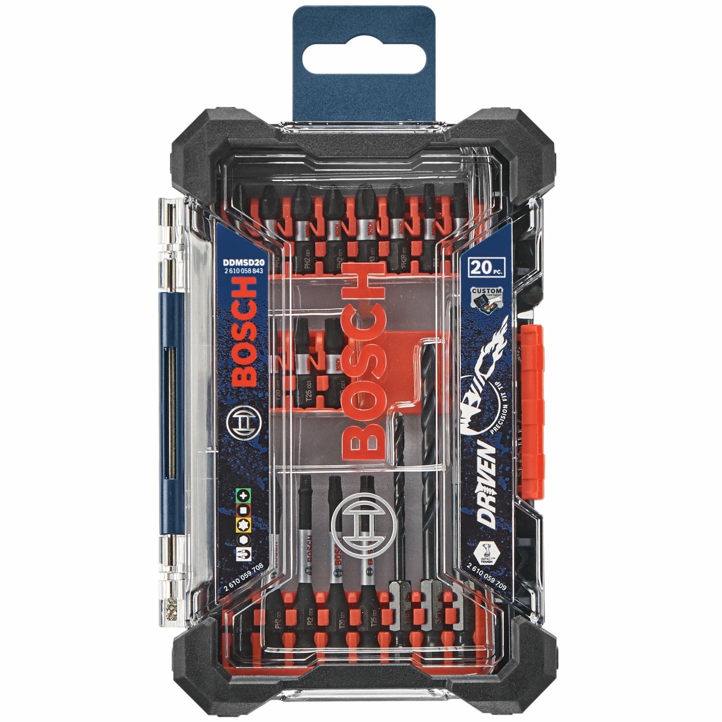 BOSCH DDMSD20 20 pc. Driven Impact Screwdriving and Drilling Custom Case Set VM Hardware