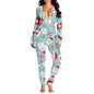 Printed Button Tight Jumpsuit For Women Grayceful LLC
