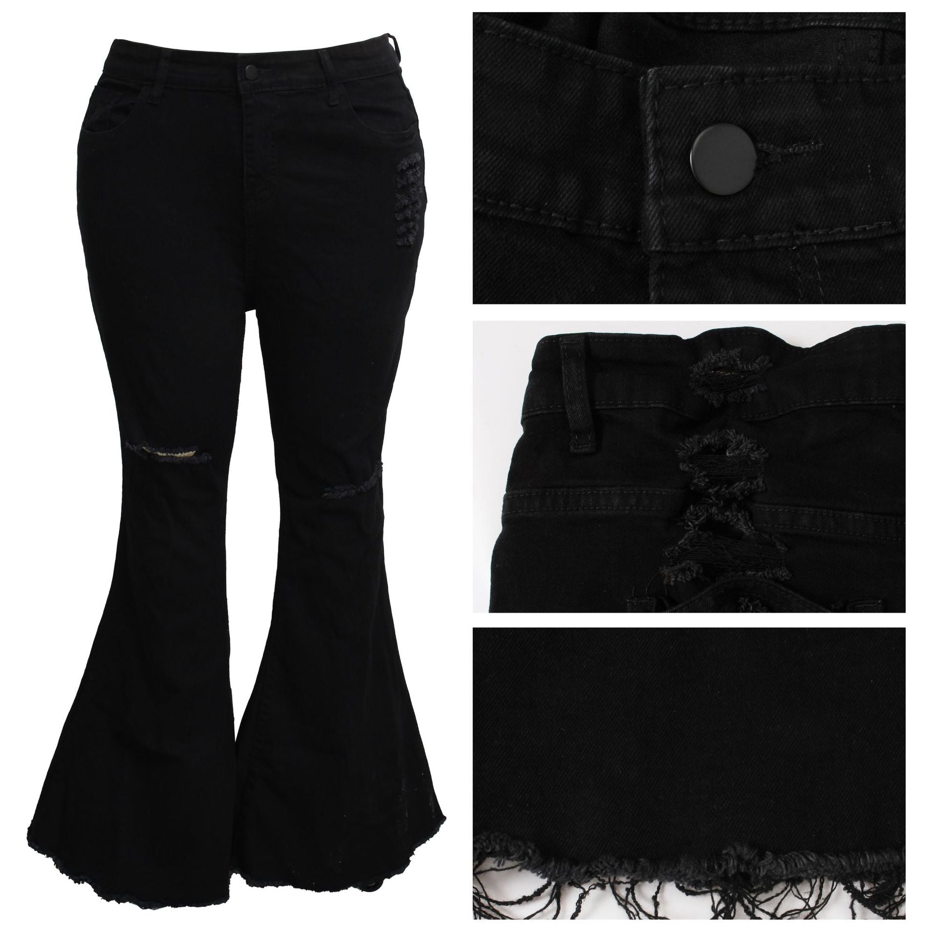 Fashion Trendy Unique Jeans Stretch Plus Size Bell-bottom Pants See size chart under “more details” The Fashion Celestial