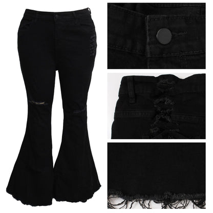 Fashion Trendy Unique Jeans Stretch Plus Size Bell-bottom Pants See size chart under “more details” The Fashion Celestial