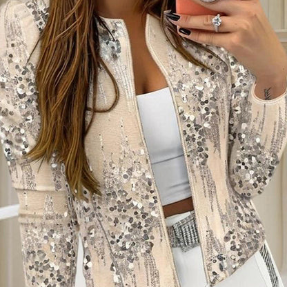 Women’s Sequined Zip-Up Jacket FitiqueFit