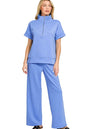 Zenana Scuba High Neck Half Zip Top & Pants Set West2East Surf
