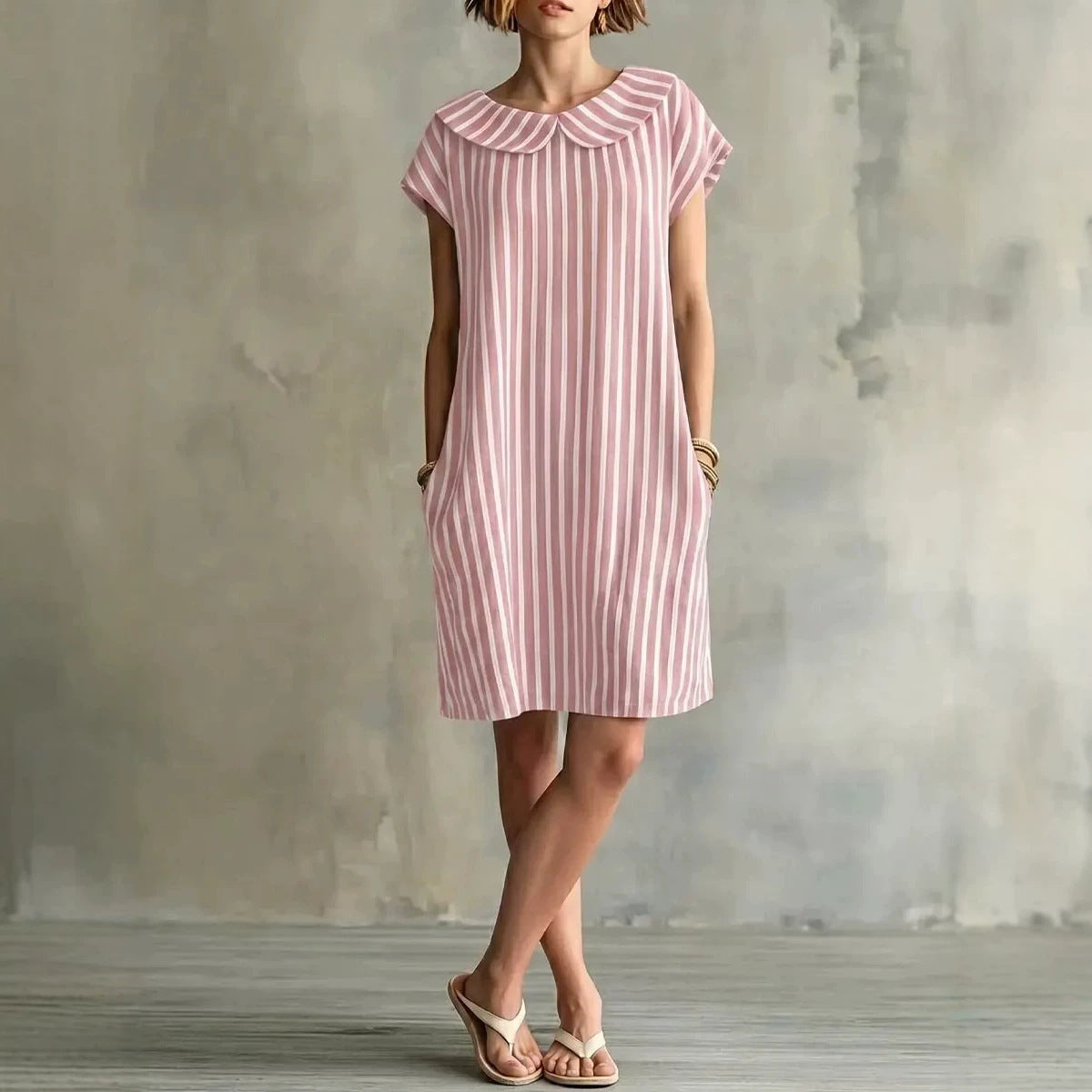 Women's Striped Bodycon Midi Dress – High-Waist Sleeveless FitiqueFit