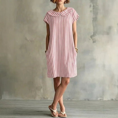 Women's Striped Bodycon Midi Dress – High-Waist Sleeveless FitiqueFit