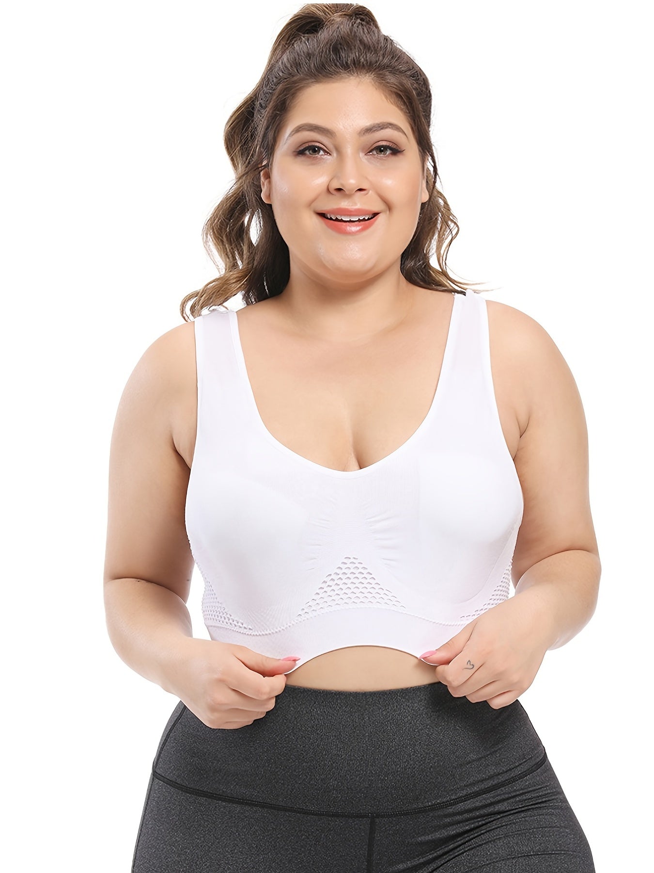 Plus Size Sports Bras for Women Seamless Bra with Pads Big Size Bralette Push Up Brassiere Bra Vest NovaCart
