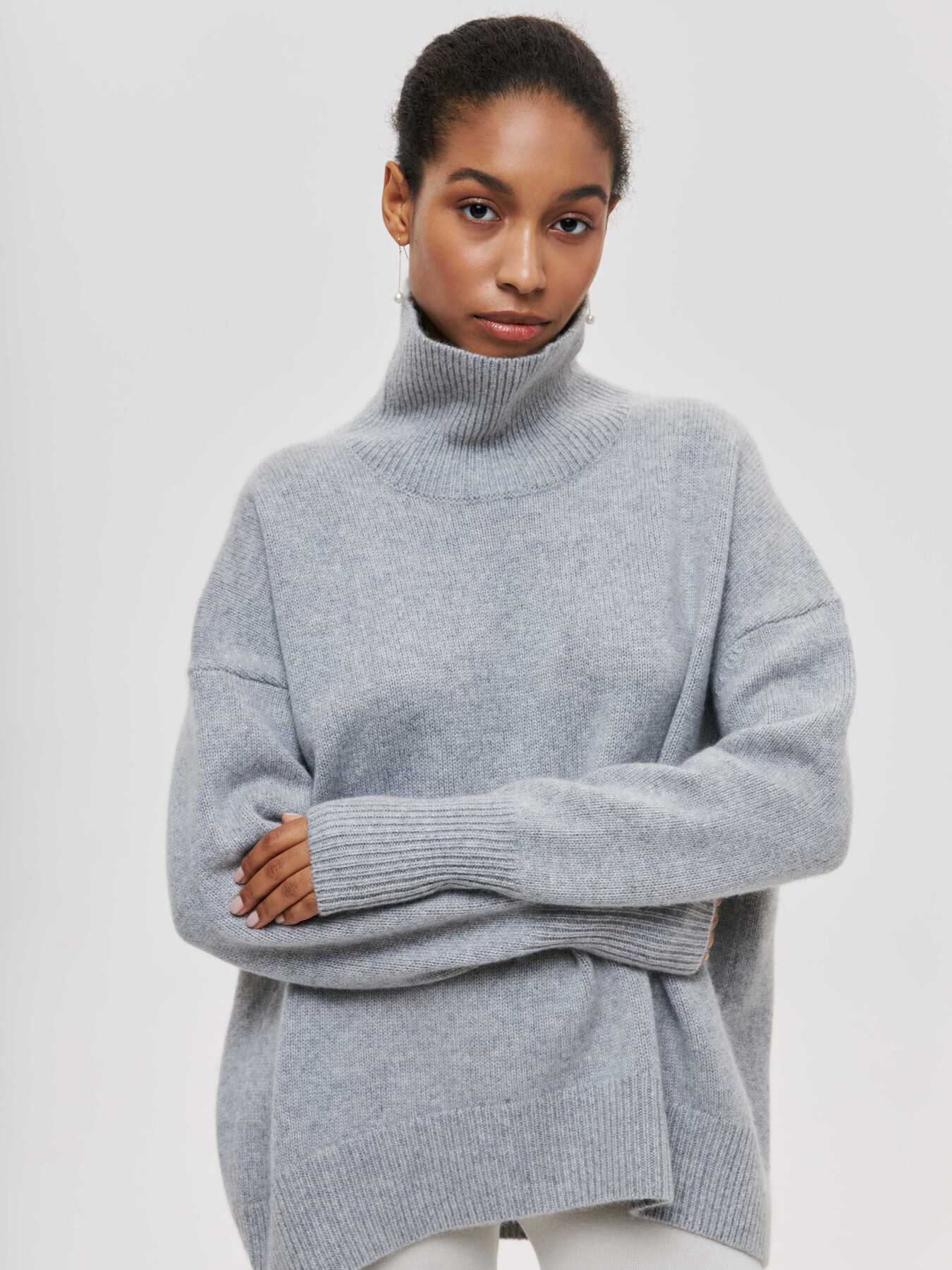 Winter Turtleneck Sweater Ins Solid Color Long Sleeve Pullover Top Women's Clothing Grayceful LLC