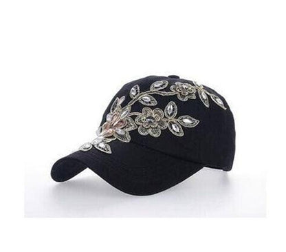 Cowgirl's Diamond Embroidery Flower Baseball Cap Country in My Heart
